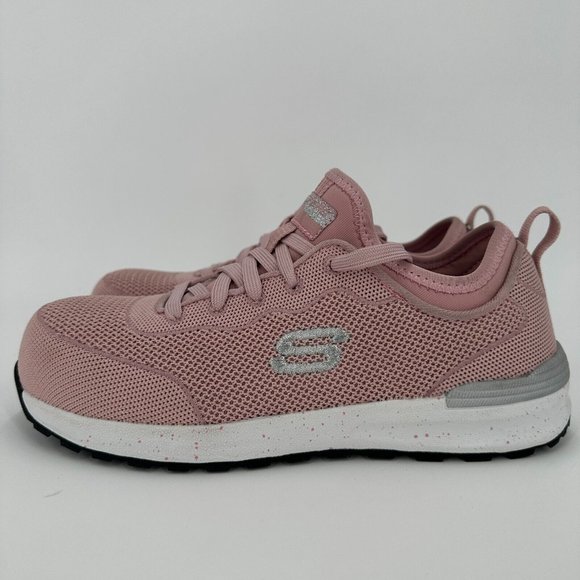 Skechers Pink Bulkin-Balran Work Shoes Composite Safety Toe sz 7 Women's 108033 - Picture 1 of 8